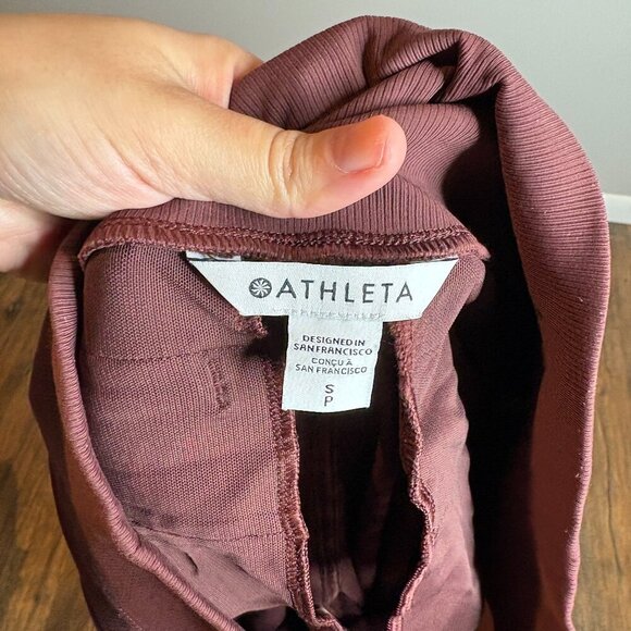 Athleta Venice Velvet Stripe Jogger in Antique Burgundy - Picture 6 of 7